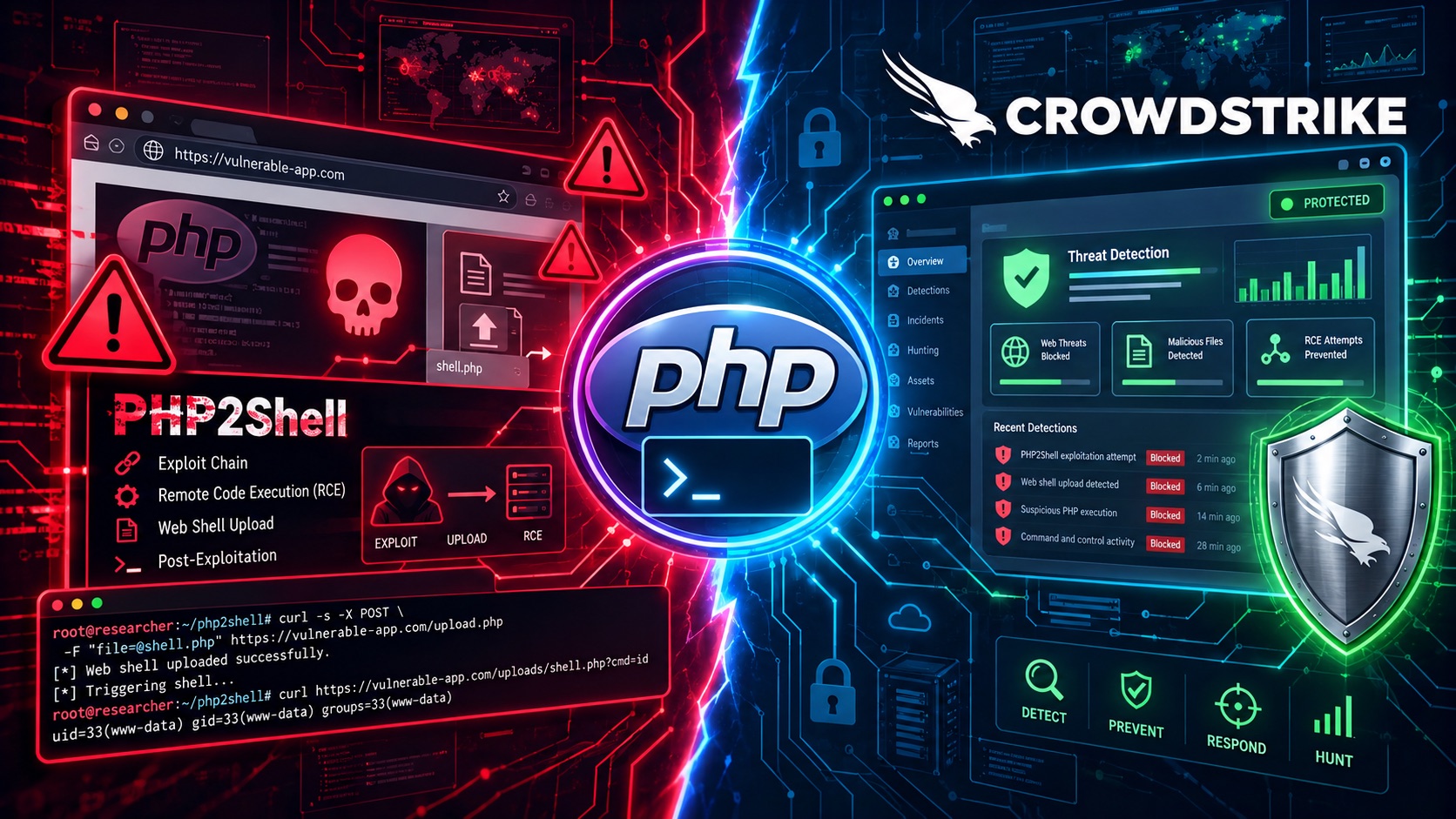 Detecting and Blocking a PHP2Shell PoC Test with CrowdStrike Falcon