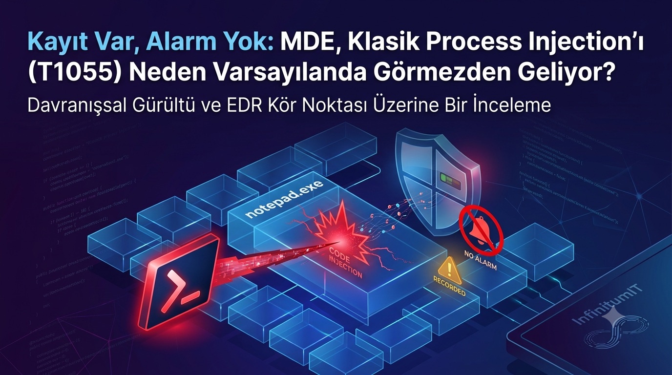 Kayıt Var, Alarm Yok: MDE, Klasik Process Injection'ı (T1055) Neden Varsayılanda Görmezden Geliyor?